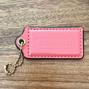 Coach Coral Leather Tag Keychain